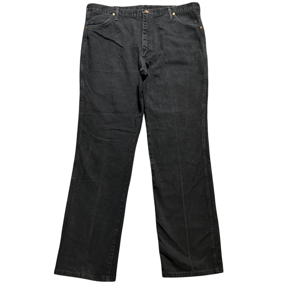 VTG Wrangler Cowboy Cut Slim Fit Jeans Mens 40x33 Black 936WBK Made in USA Denim